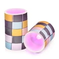 thumbnail image 7 of Yayeee Flameless Candles with Remote Flickering Battery Operated Multi Color Changing, Yellow Checkered Pattern, 7 of 7