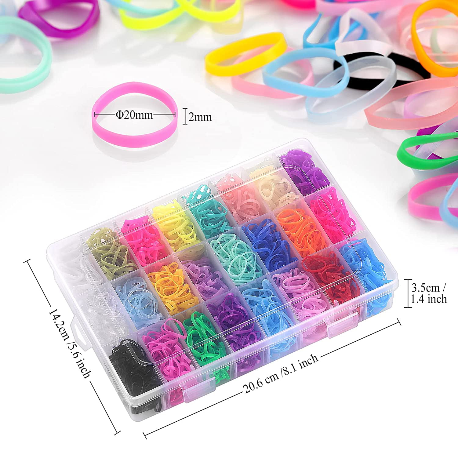 Hair Rubber Bands, 1500 Pcs Small Elastic Hair Ties with Organizer Box  Colorful Hair Ties for Girls, Mini Kids Hair Elastics Baby Hair Ties for  Thin or Thick Hair (24 Colors) 