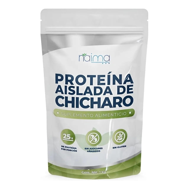proteína de chicharo premium 1kg sabor natural sin sabor multicolor 1 kg bolsa frontal tipo pouch blanca y verde con logo Naima, vista centrada que muestra “PROTEÍNA AISLADA DE CHÍCHARO”, iconos de 25 g de proteína por porción, sin azúcares añadidos y sin gluten; adecuada para batidos, smoothies y recetas deportivas, a menudo usada para enriquecer preparaciones saladas sin alterar el sabor.