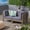 Gray/Dark Gray, variant on Luella Outdoor Modular Sectional Acacia Wood Loveseat with Cushions, Teak, Blue