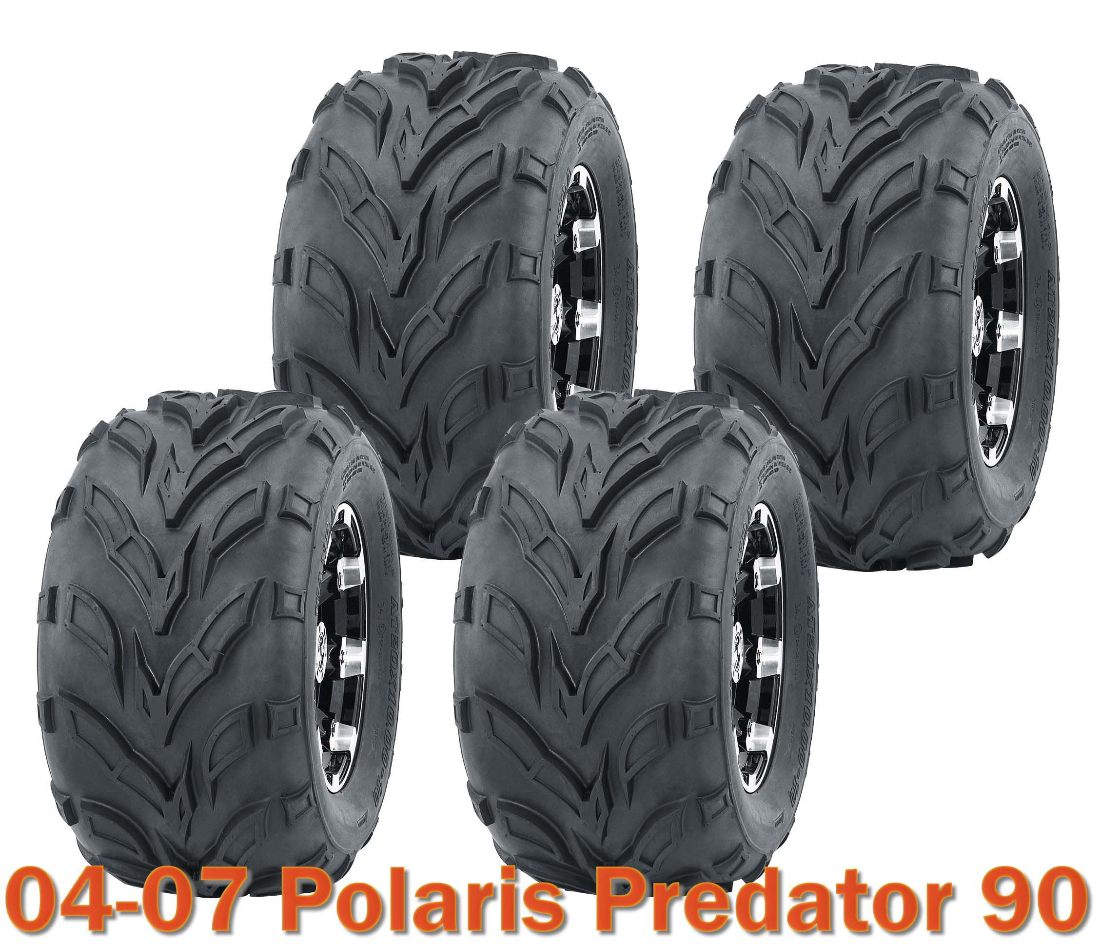 175/80-8 fits POLARIS 90 Outlaw SET OF TWO: ATV Tubeless Tire 19x7-8 Scrambler Predator P80 Sportsman 