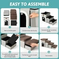 thumbnail image 6 of Dog Stairs for Small Dogs with Storage and Condo, 17.5" H Foldable Pet Stairs for Small Medium or Puppy Dogs and Older Cats, Dog Steps for Bed or Couch, 13x35x17.5 inch, 4 Tiers,Brown, 6 of 16