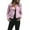Pink, variant on Hontri Jackets for Women , Womens Ladies Retro Rivet Zipper Up Bomber Jacket Casual Coat Outwear Black Xxl