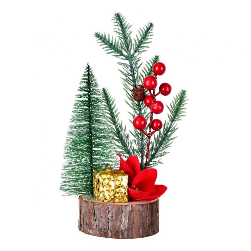 3pcs Stand Mini Christmas Tree Small Pine Trees Xmas Gifts Home Desktop Decor sp 