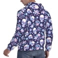 thumbnail image 6 of Salouo Skull flower white blue Pattern Men's Fall Hoodie Sweatshirt,Sport Hoodie with Pockets for Men Pullover Casual Hooded Sweatshirt-XX-Large, 6 of 7