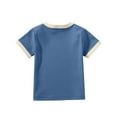 thumbnail image 3 of HomeGardon Cotton Shirts Toddler Kids Boys Girls Fashion Comfortable Solid Color Round Neck Short Sleeve Top,Blue, 3 of 3