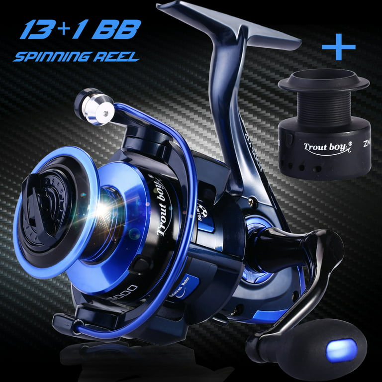 Sougayilang Spinning Reel 13+1Bb with Spare Coil Saltwater Freshwater Reels, Size: 5000