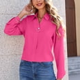 thumbnail image 6 of Hilenly Dress Shirts for Women Long Sleeve Button Down Shirts Collared V Neck Office Tops Business Casual Outfits, 6 of 9