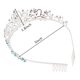 thumbnail image 4 of Coronas de tiara de cristal plateado para mujeres Niñas Princesa Corona elegante con peines Diademas para mujeres Boda nupcial Fiesta de cumpleaños Diademas para mujeres Ormromra CDWJ042-6, 4 of 7
