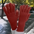thumbnail image 5 of Winter Waterproof Ski Snow Warm Gloves for Women Men Can Play Mobile Phone Knitted Winter Cycling Warm And Fleece Thick Long Version Exposed Two-finger Gloves Christmas Gift, 5 of 9