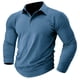 thumbnail image 1 of pstuiky camisas de hombre de manga larga, Blusa con botones y solapa de color liso para hombre Tops de talla grande para hombre xl, 1 of 6