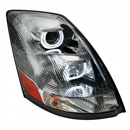 Volvo Headlight - Volvo VN / VNL 2004+ and Newer Projection Headlight with LED Position Light Bar