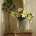 thumbnail image 4 of 1 Branch Artificial Flower No Watering Faux Silk Cloth 2 Heads Spring Lily Simulation Flower Wedding Decoration Photo Prop, 4 of 10