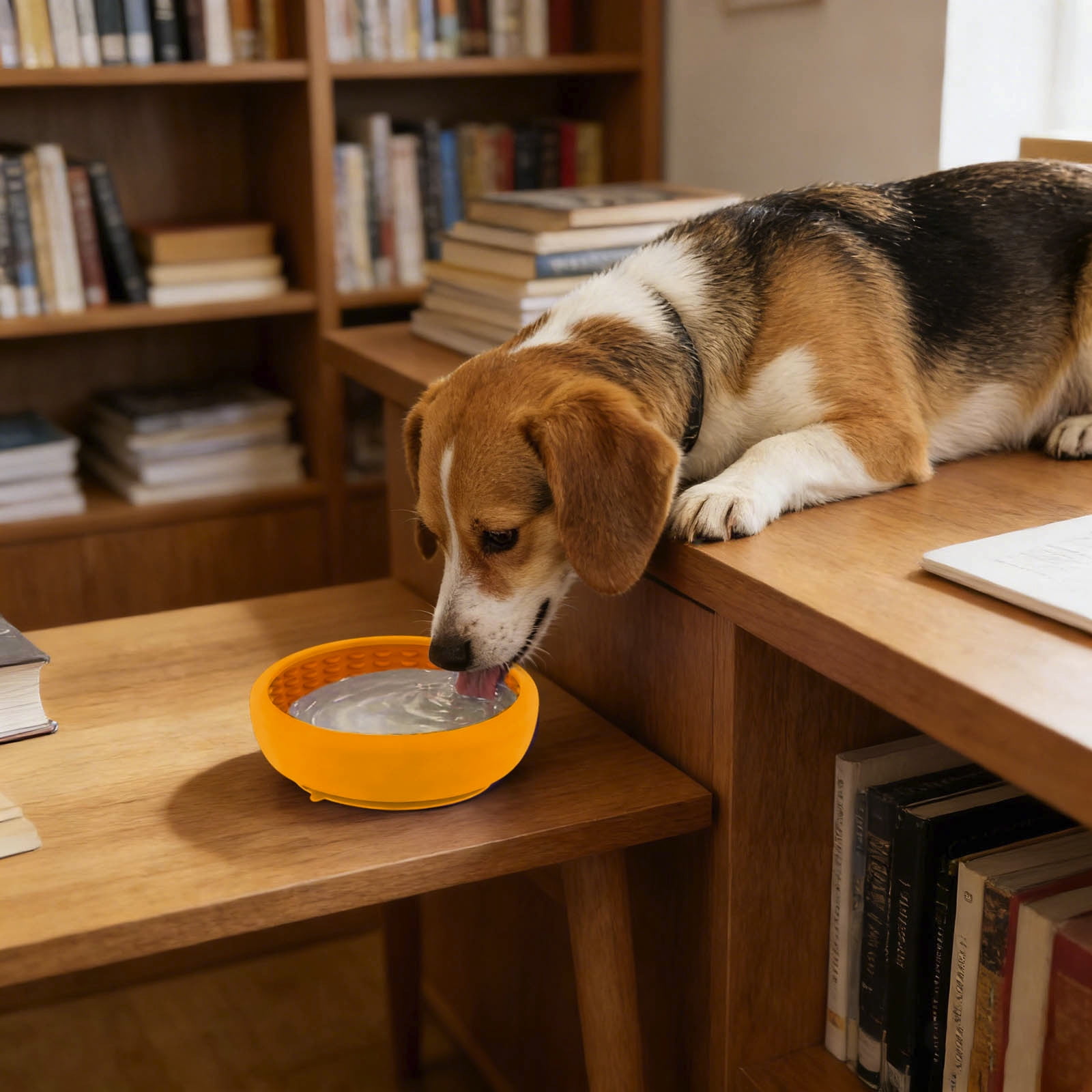 Dog Lick Bowl & Anxiety Relief Lick Mat - BPA Free Silicone Slow Feeder for Dogs, Non- Freeze Enrichment Puzzle Feeder for Distraction, Dishwasher Safe for Small & Medium Pets