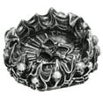 thumbnail image 2 of Uadme Ceniceros para el hogar, estilo retro, diseño de calavera, grabado compacto, efecto de llama, estatua decorativa para exteriores en casa y oficina, 2 of 5
