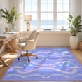 thumbnail image 3 of Design&I 3'x5' Ultra Soft Throw Mat, Wave Kawaii Motifs Scale Cute Starfish Border Purple Mermaid Refined Structured None Fluffy Washable Easy Care Indoor rug for Bedside Hallway, 3 of 7