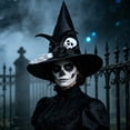 thumbnail image 7 of Fllostpr Halloween 14x15" Adult Prom Dress Up Witch Hat, Black Light Comfortable Decor for Party Masquerade Stage Performance, 7 of 7