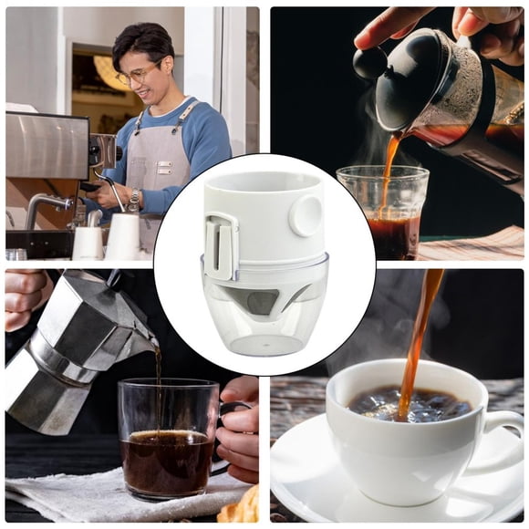 SNNROO Coffee Filter Cups Stainless Steel Coffee Filters Pour Over Coffee Filter Cups Reusable Stainless Steel Coffee Filter Mug With Cup Holder For Home Work Travel