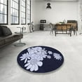 thumbnail image 4 of Ahgly Company Machine Washable Indoor Rectangle Transitional Night Blue Area Rugs, 3' x 5', 4 of 7