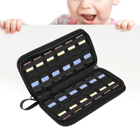 Estuche de transporte perfecl para tarjetas de juego con cremallera 24 ranuras