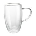 thumbnail image 4 of Taza de café de cristal de doble pared, taza de café expreso, taza para leche con asa para jugo de 450ml, 4 of 9