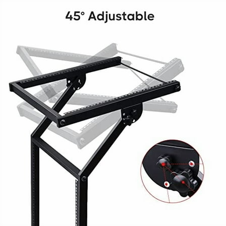 AW Rolling DJ Mixer Stand Stage Cart Adjustable Rack Mount Studio Equipment Music Party Show 12UX
