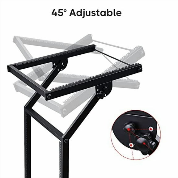 AW Rolling DJ Mixer Stand Stage Cart Adjustable Rack Mount Studio Equipment Music Party Show 12UX