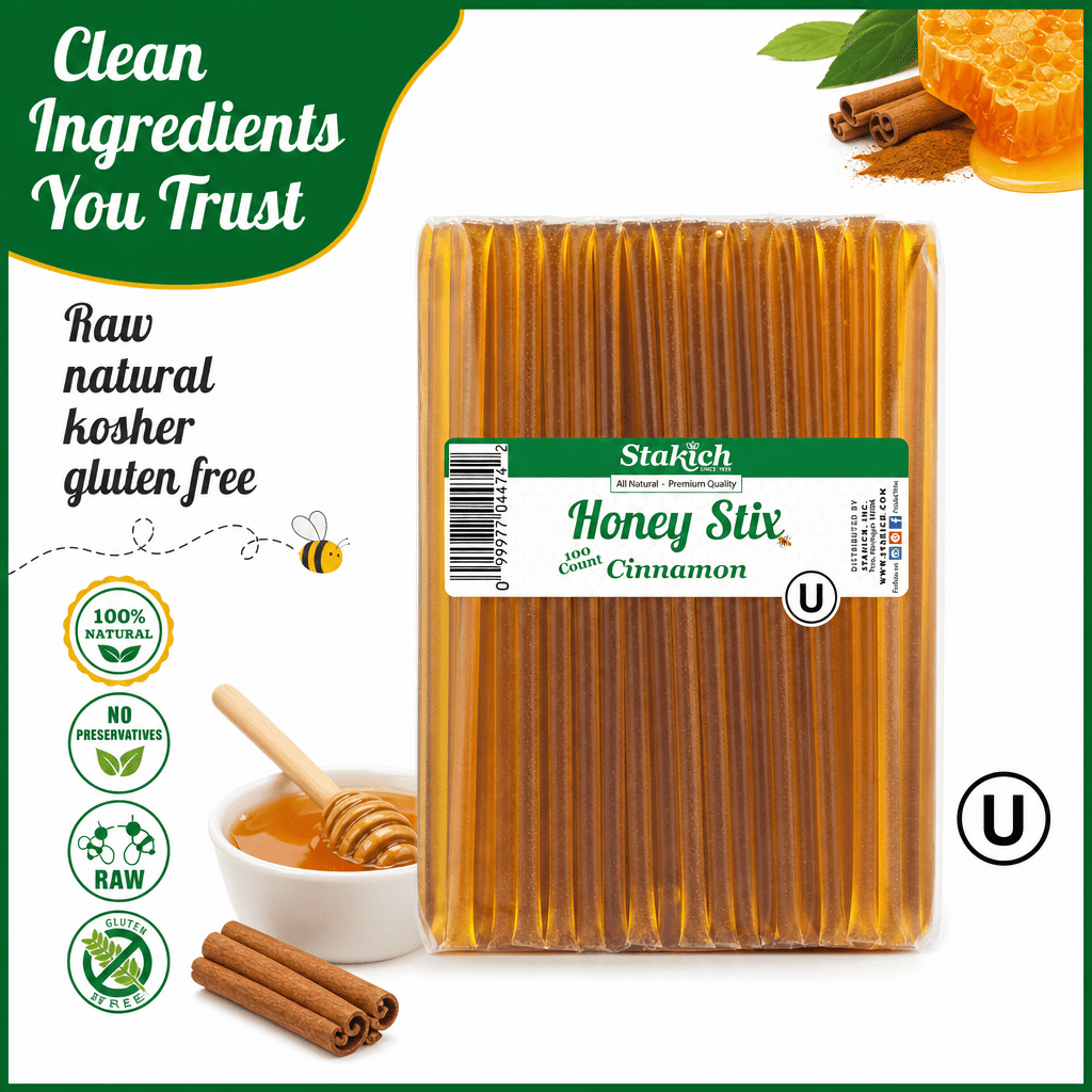 Stakich Cinnamon Grade A Honey Stix - 2 Packs of 100