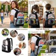 thumbnail image 5 of Kuiaobaty Cat Stars Print Clear Backpack and Lunch Bag Set for Girls Rocket Planet Print Bookbag and Pencil Case with Zipper Heavy Duty Backpack with Lunch Box for School, Black, 5 of 5