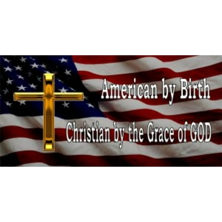 K9 License Plate - American By Birth Christian Photo License Plate