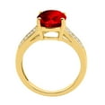 thumbnail image 4 of Mauli Jewels Rings for Women 2.52 Carat Oval Garnet and Diamond Ring 4-Prong 10K Yellow Gold, 4 of 6