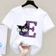 thumbnail image 1 of Kuromi-Camiseta de manga corta para niños, A-Z con letras de Anime Sanrio, ropa suave con corazón femenino, regalo de cumpleaños Kawaii, 1 of 7