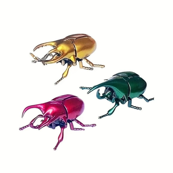 Buy 2 Get 1 Free, total of 3 pcs Realistic Crawling Beetle Toys - Novelty & Gag Toys for Science Education and Learning - Movable Insect Toys with Lifelike Details, Perfect for Christmas and Halloween