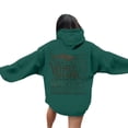 thumbnail image 2 of FASHOFT Cute Graphic Hoodies for Women Ocean Whale Shark Print Hoodie Preppy Sweatshirt Casual Long Sleeve Pullover Tops Dark Green XXL, 2 of 5