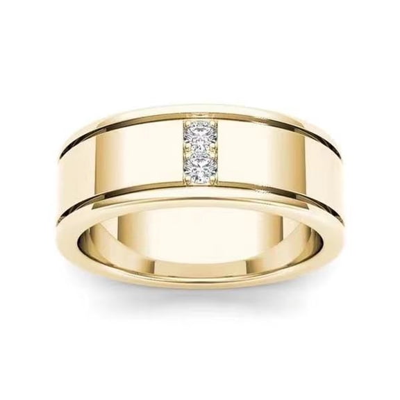 14k Gold Plated Simulated Diamond Ring: Elegant Geometric Design, European American Style Alloy Ring for Women, Fashion Jewelry