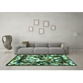 thumbnail image 3 of Ahgly Company Indoor Round Abstract Turquoise Blue Contemporary Area Rugs, 6' Round, 3 of 4
