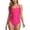 Hot Pink, variant on Womens Bathing Suits Tummy Control Tankini Tops for Women Split Body Women Solid Color Backless Strap Bikini Swimsuit Bikini Color Blocking Off-Shoulder Set Wine XXL