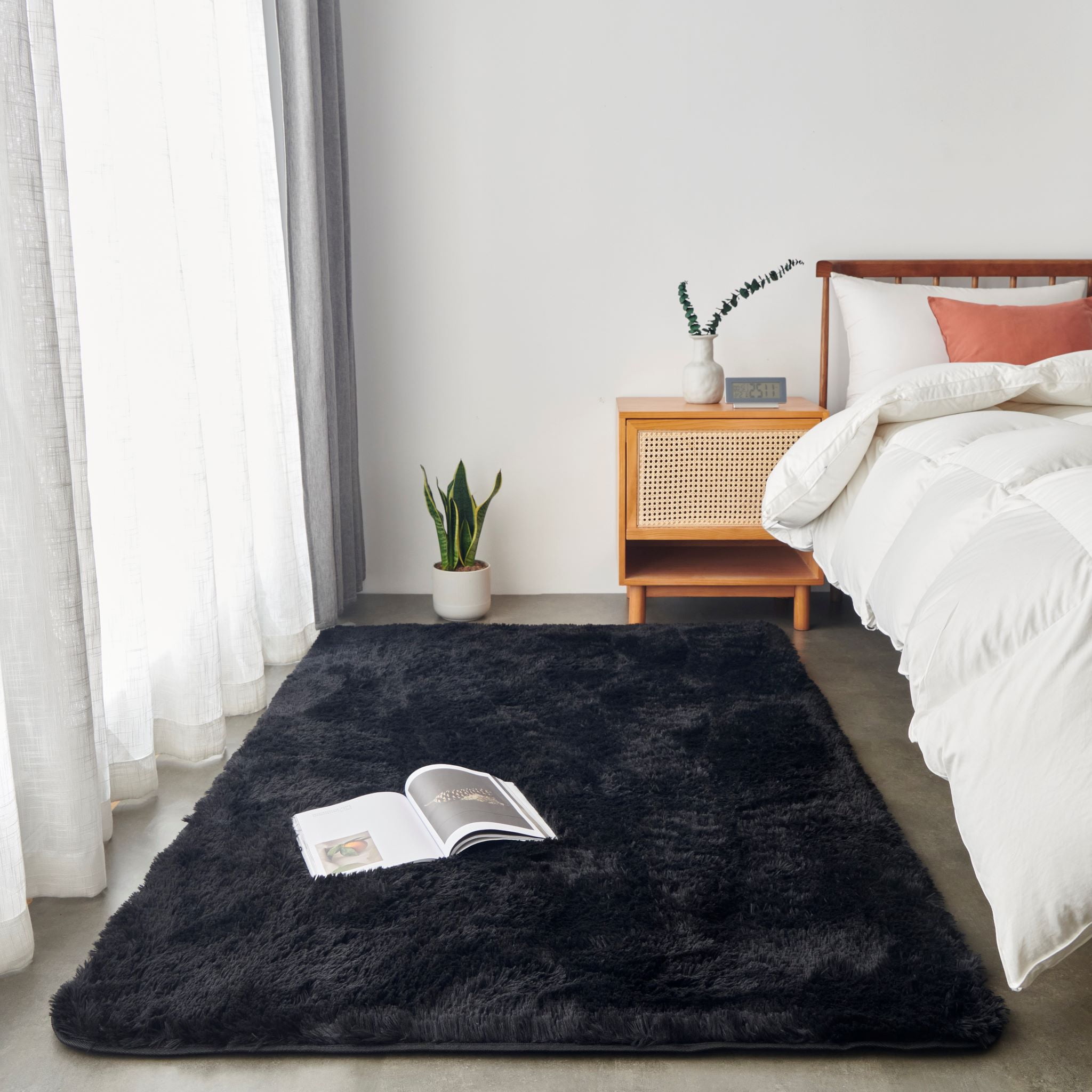 Keusnix Soft Fluffy Area Rug Shaggy Plush Carpet for Living Room