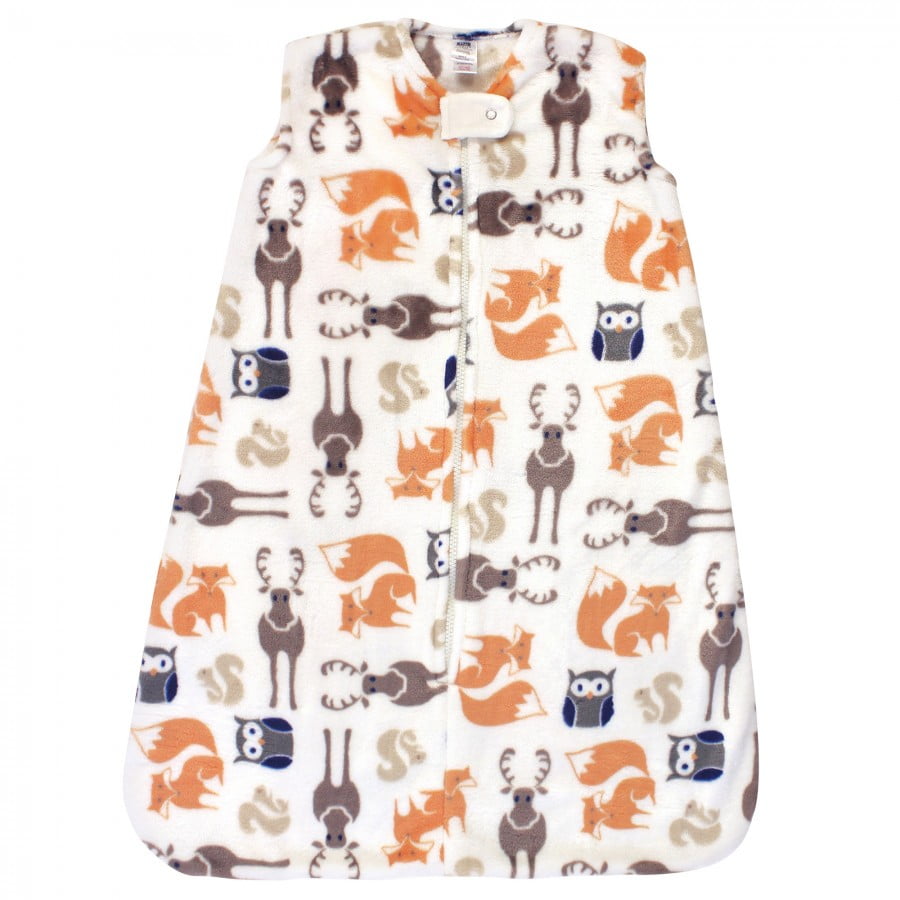 Hudson Baby Infant Boy Plush Sleeping Bag, Sack, Blanket, Forest, 06 Months