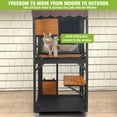 thumbnail image 6 of BUTINGLALE Cat House Outdoor Catio on Wheels 70.9" Cat Enclosure Perfect for 3-5 Cats,Waterproof Cover Kitty Shelter, 6 of 8