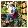 thumbnail image 2 of Garden Seat with Wheels, Heavy-Duty Utility Stool Cart with Adjustable 11"-16" Height & 360° Rotatable, Rolling Garden Cart with Seat for Lawn Planting, Yard Work, Patio Gardening (Green), 2 of 6