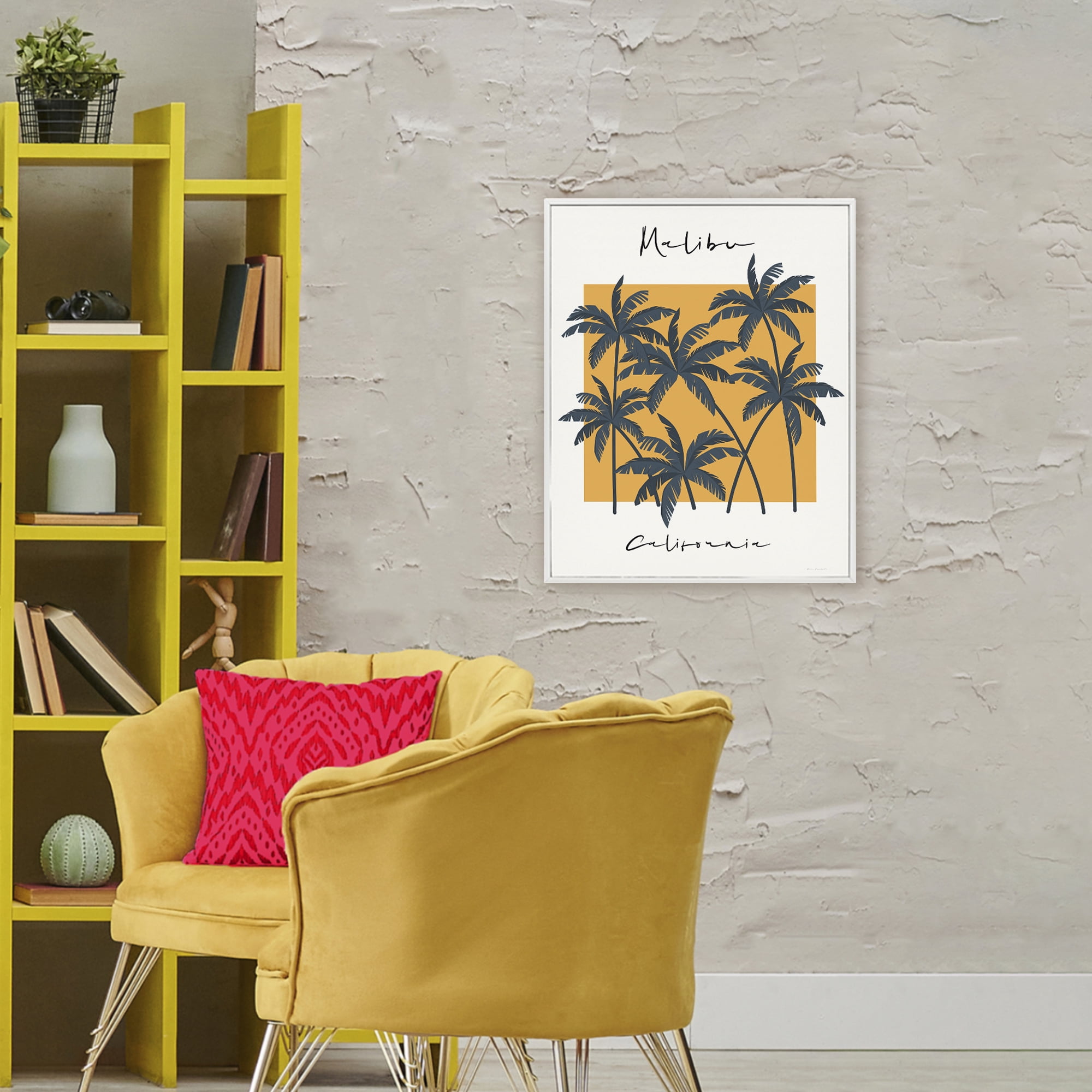 Stupell Industries Malibu Retro Vibe White Framed Giclee Art, design by Omar Escalante