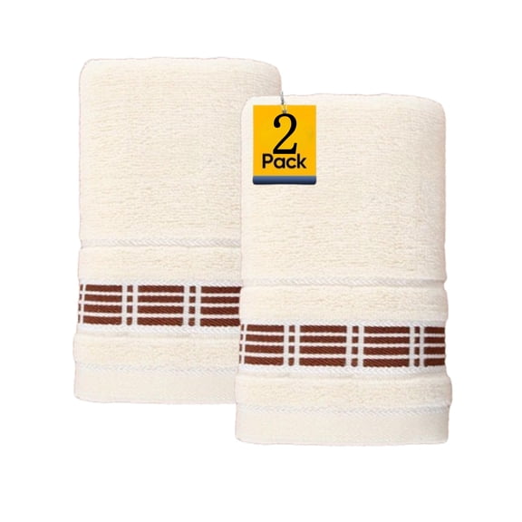 Djiypn Pack of 2 Washcloths, 29.5 x 13.5Inches, Lighter Weight, Quick to Dry, Super Soft & Absorbent, Face Towels, Hotel Quality, Perfect for Bathroom, Gym, Spa (White, 2 Pack)
