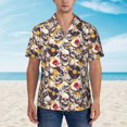 thumbnail image 2 of Balery lips record rock Skull Camisas hawaianas de manga corta para hombre, camisas playeras de corte holgado, camisas de vacaciones con botones,XX-Large, 2 of 7