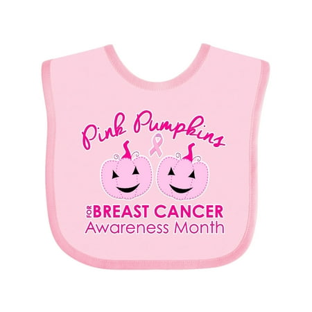 

Inktastic Pink Pumpkins for Breast Cancer Awareness Gift Baby Boy or Baby Girl Bib