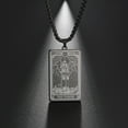 thumbnail image 1 of TEAMER Skeleton Tarot Card Necklace Stainless Steel Amulet Marigold Tarot Card Major Arcana Necklaces for Women Men, 1 of 4