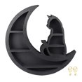 thumbnail image 2 of Estante De Madera De Cristal Lunar, Estante De Madera Lindo Gato Lunar, Múltiples Capas Para Sala De Estar, 2 of 7