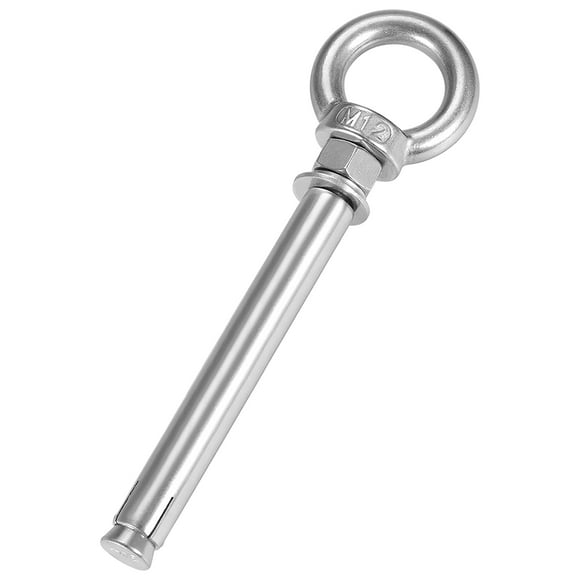 Unique Bargains M12 x 150 Expansion Eyebolt Eye Nut Screw with Ring Anchor Raw Bolts 1 Pcs