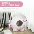 thumbnail image 5 of PawHut Hooded Cat Litter Box W/ Scoop, Leaking Sand Pedal, Light Pink, 5 of 9