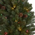 thumbnail image 3 of Nearly Natural 5ft. Giant Flocked Artificial Christmas Wreath with 280 Multicolored Lights, Glitter and Pine Cones, 3 of 8